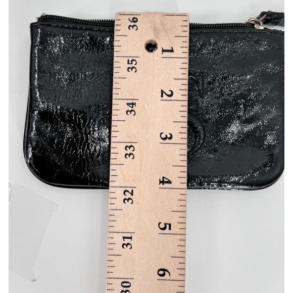 Victoria's Secret Black Faux Patent Leather Wallet Bag Key Holder Coin Purse - Picture 5 of 5